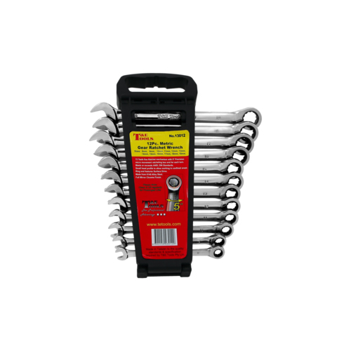 No.13012 - 12Pc. Metric Gear Ratchet Wrench Set 8 - 19mm