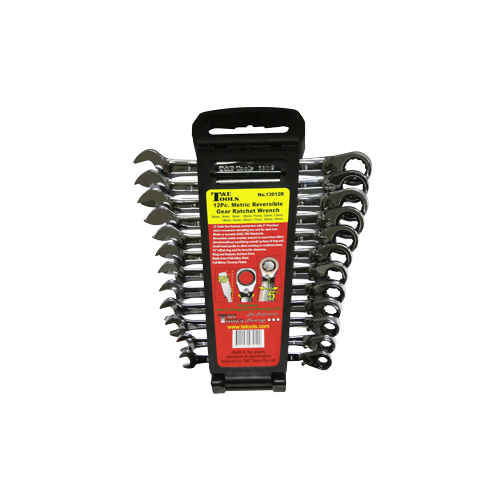 No.13012R - 12Pc. Metric Reversible Gear Ratchet Wrench Set