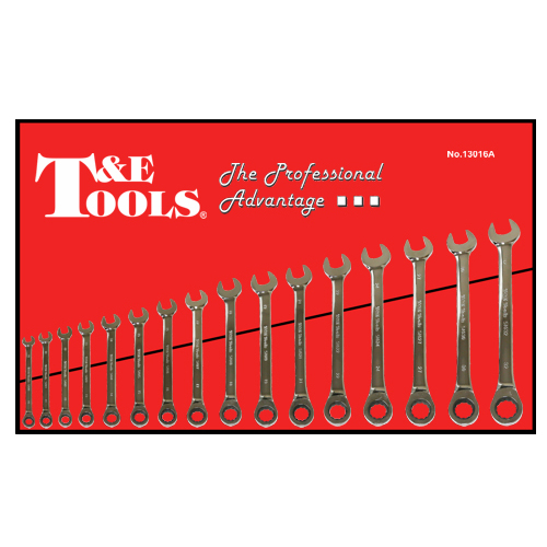 No.13016A - 16Pc Metric Gear Ratchet Wrench Set 10-32mm