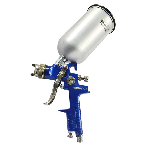 Grip 650Ml Gravity Feed Air Spray Gun With 2 Nozzles 1.4 & 2.00Mm And Air Regulator