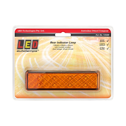 Led Rear Indicator Lamp 12/24V Black Base 135Mm X 38 X 24Mm