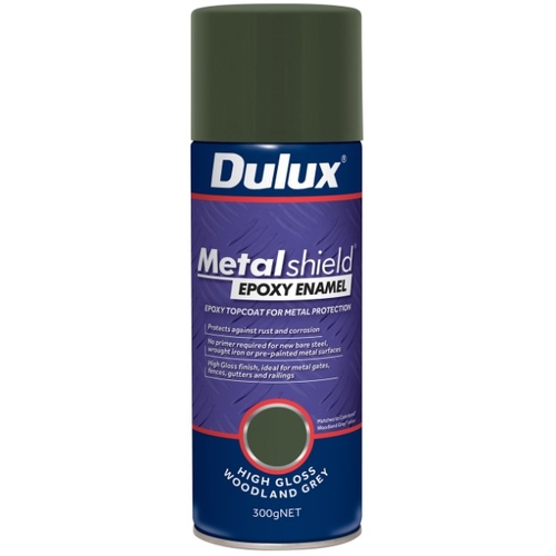 Dulux 300g Metalshield Epoxy Enamel Gloss Spray Paint Woodland Grey - 1400823