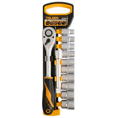 Tolsen 1/2" Ratchet Handle With Socket 12pc