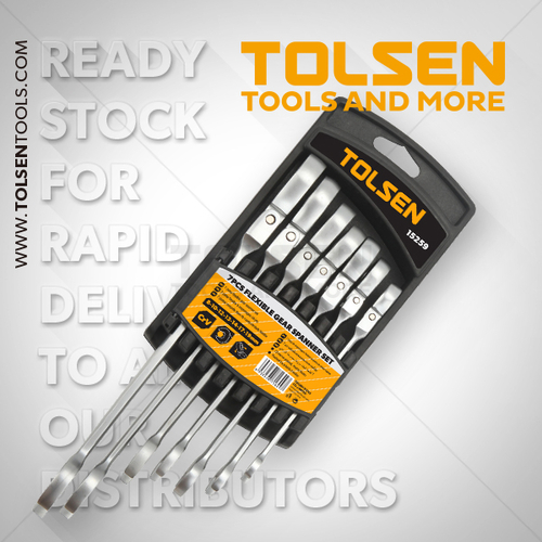 TOLSEN FLEXIBLE GEAR SPANNER SET 7PCS