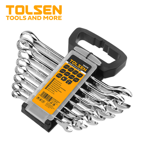 TOLSEN COMBINATION SPANNER SET (ANSI) 8pcs 5/16in - 3/4in