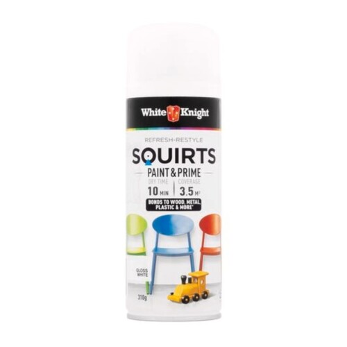 White Knight 310g White Gloss Squirts Spray Paint