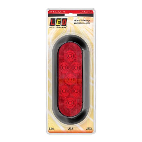 Led Stop/Tail Lamp 12/24V With Rubber Grommet And Plug