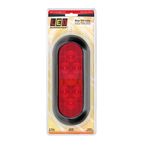 Led Stop/Tail Lamp 12/24V With Rubber Grommet And Plug