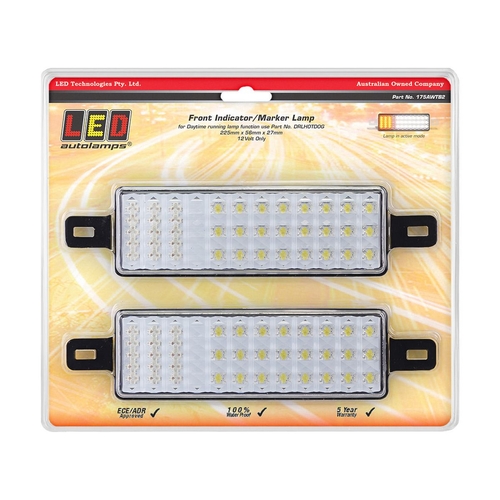 Led Front Direction Indicator Position & Drl Lamp 12V Bull Twin Pack