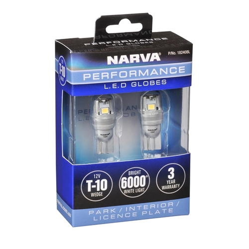 Narva 12V Gen Iii Led T10 Wedge Globes (2)