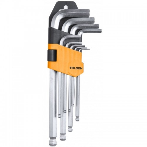 TOLSEN LONGARM BALL POINT HEX KEY SET, 9 PCE METRIC
