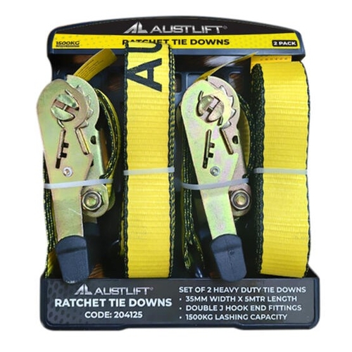Ratchet Tie Down Strap Set Of 2  - 35Mm X 5 Mtr