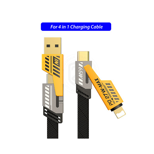 4 in 1 Type-C/USB to Type-C 65W Fast Charging Data Cable ,2M Black - 204965155408