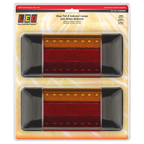 Led Stop/Tail/Indicator Lamp 12/24V Black End Caps 30Cm Lead Twin Pack