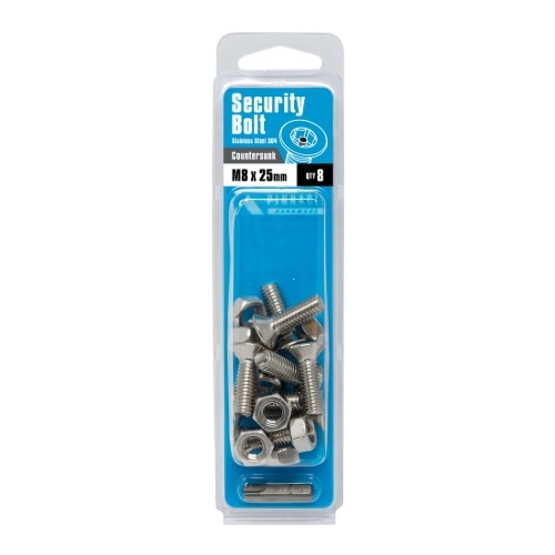 Pinnacle M8 x 25mm Stainless Steel Security Bolts - 8 Pack - 2421027