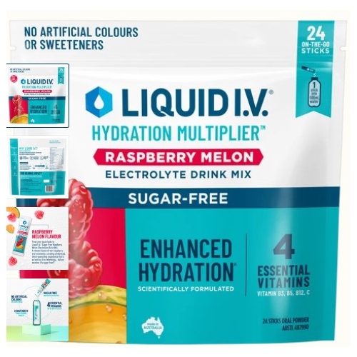 Liquid I.V. Hydration Sugar Free Raspberry Melon 24 Sachets - 2735722