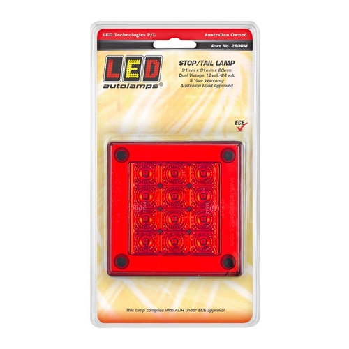 Mini Jumbo Led Stop/Tail Lamp 12/24V Surface Mount 1.2M Lead