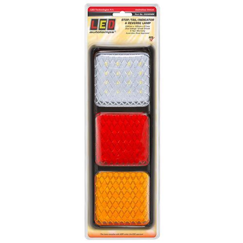 Led Stop/Tail/Indicator/Reverse Lamp 12/24V Black Housing 20Cm Lead - 282ARWM