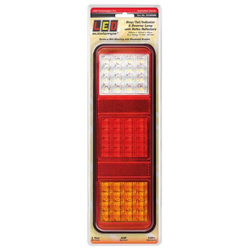 Led Stop/Tail/Indicator/Reverse Lamp 12/24V Black Housing 30Cm Lead - 283ARWM