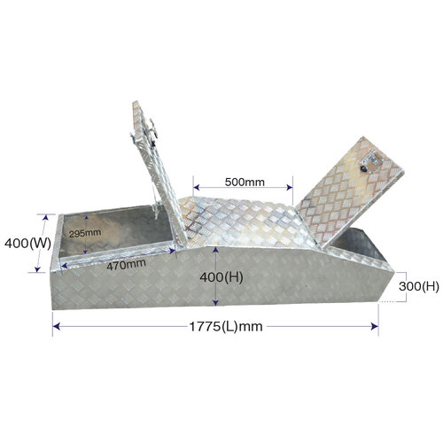 Aluminium Gullwing Box 1775 X 400 X 400Mm