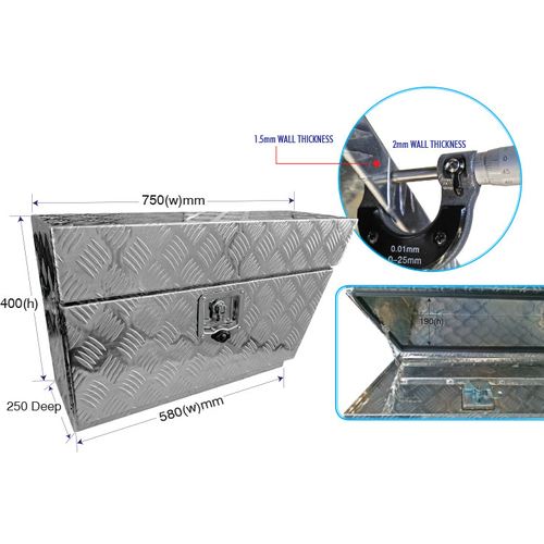 Aluminium Under Ute Tool Box Right Side