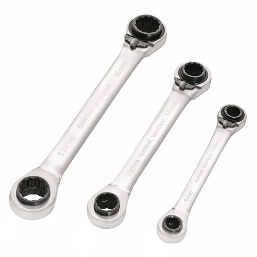 Ratchet Wrench Set Dual Head - Metric 3 Pc. 8-19mm - 301821