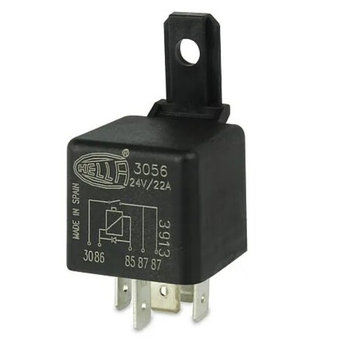 3056 - Hella Mini Relay 24V Normally Open 22A - Diode Protected