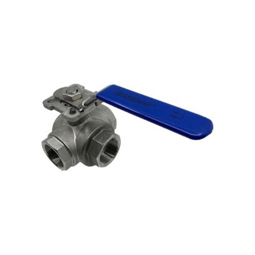 1BSP 316ss 3-Way L-Port Ball Valve