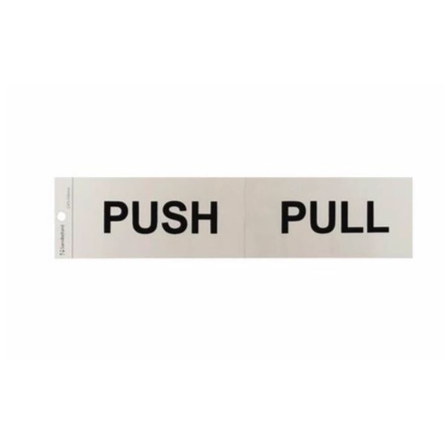 Sandleford 245 x 58mm Push / Pull Silver Self Adhesive Sign