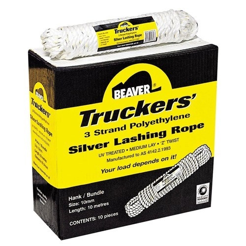 10MM X 10MTR Polythylene Hank Silver Rope