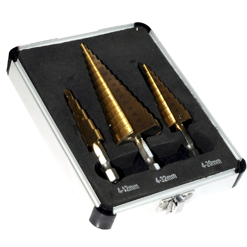 3 Pc Hss Step Drill Bits Set Metric - 35324