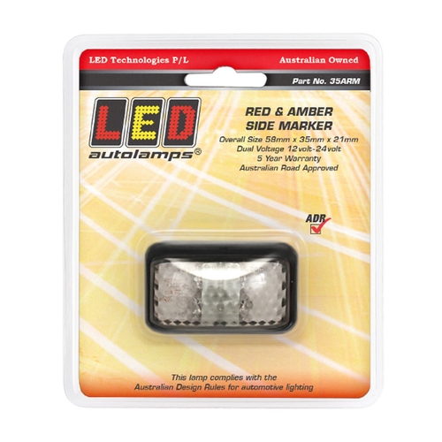 Led Red/Amber Side Marker Lamp 35 Series 4 Led