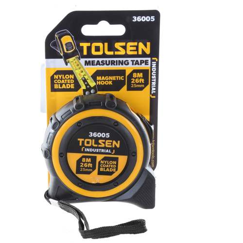 TOLSEN MEASURING TAPE INDUSTRIAL 8M/26ft x 25mm