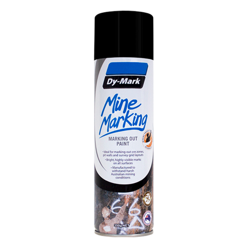 DY-MARK - Horizontal Marking Out Paint - Aerosol Can - Mine Marking - Black - 350g - 38013501