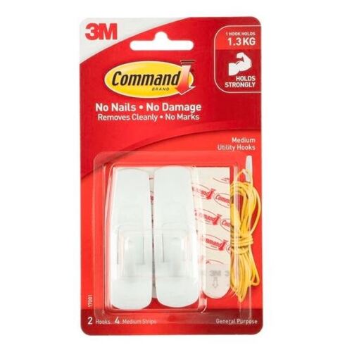 Command Medium White Adhesive Hooks - 2 Pack 17001ANZ