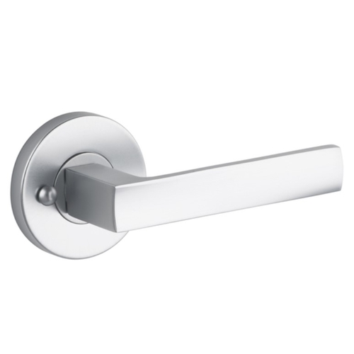 Lane 65mm Brushed Satin Chrome Oxford Round Privacy Leverset