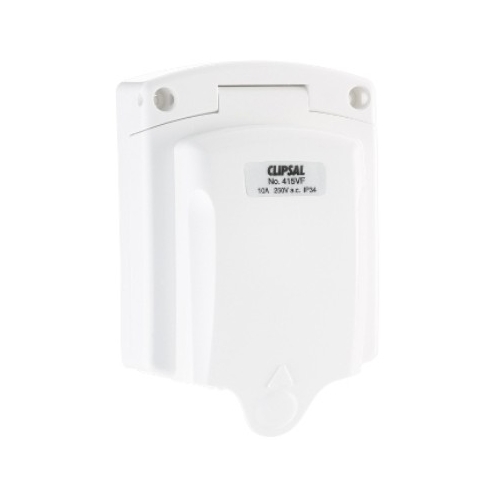 Clipsal 415Vf-We | Weatherproof Automatic Outlet 10 Amp Double Pole | White - 415VF