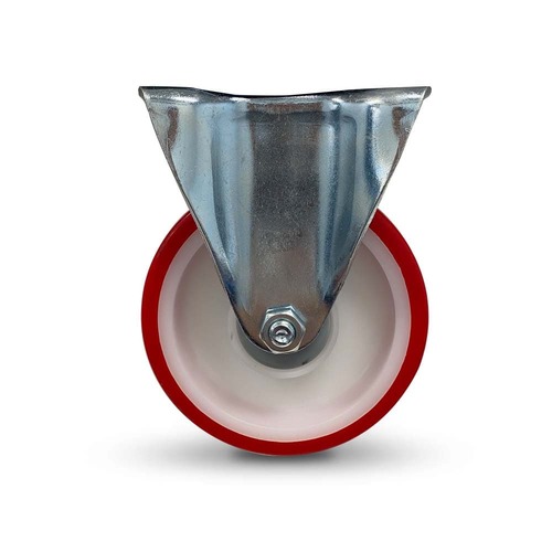 Grip 125Mm 200Kg Polyurethane Wheel Castor Fixed Plate