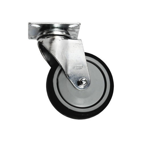 Grip 100Mm 100Kg Grey Tpr On Polypropylene Wheel Castor Swivel Plate
