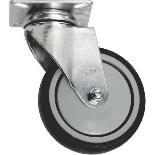 Grip 125Mm 130Kg Grey Tpr On Polypropylene Wheel Castor Swivel Plate
