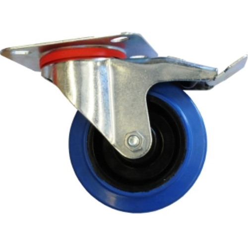200Mm Blue Castor - Swivel With Brake