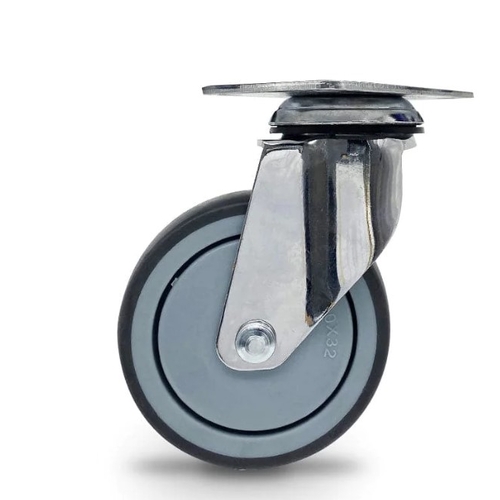 80Mm Tpr Castor With Polyproplyene Core Chrome Plated - Swivel