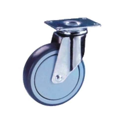 100Mm Tpr Castor With Polypropylene Core Chrome Plated - Swivel