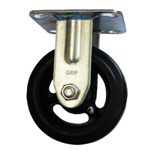 Grip 125Mm 180Kg Rubber On Cast Iron Wheel Castor Swivel Plate