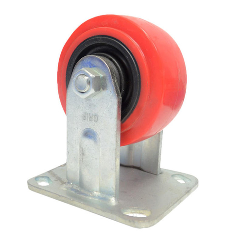 Grip 125Mm 250Kg Polyurethane On Polypropylene Wheel Castor Fixed Plate
