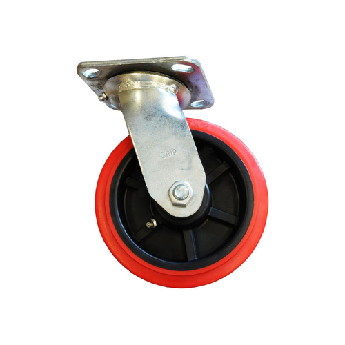 Grip 150Mm 300Kg Polyurethane On Polypropylene Wheel Castor Swivel Plate