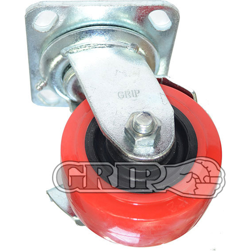 Grip 150Mm 300Kg Polyurethane On Polypropylene Wheel Castor Swivel Plate With Brake