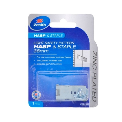 Zenith 38mm Zinc Plated Light Safety Pattern Hasp And Staple - 4216332