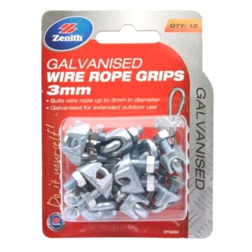 Wire Rope Grips Zenith 3Mm Gal