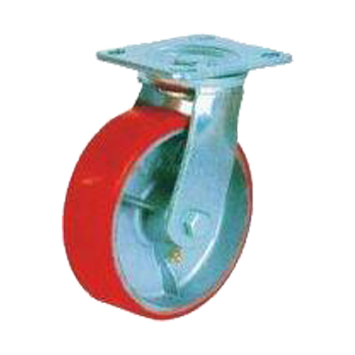 Grip 150Mm 360Kg Polyurethane On Cast Iron Wheel Castor Swivel Plate